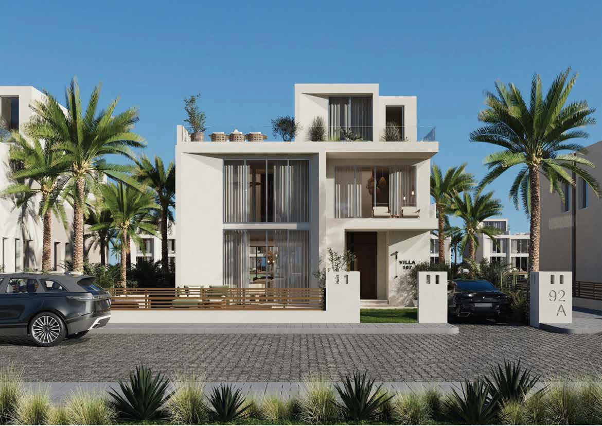 فيلا مار باي مع موقف سيارات وتصميم عصري